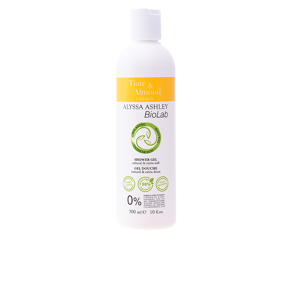 AlyssaAshleyBiolabTiare&AlmondShowerGel300ml Alyssa Ashley Biolab Tiare & Almond Shower Gel 300ml