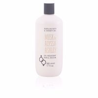 Bottle  of  Alyssa  Ashley  Musk  Bubbling  Bath  &  Shower  Gel  by  Alyssa  Ashley,  a  shower  gel  indicated  for  cleansing  and  nourishing  skin.