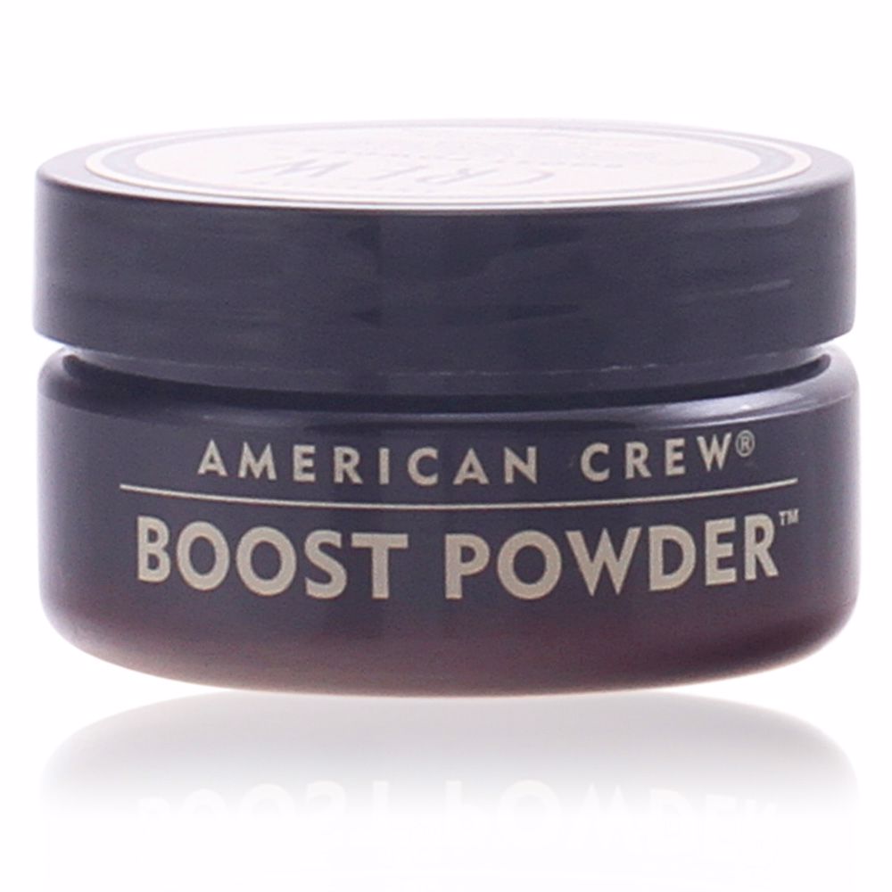 AmericanCrewBoostPowder10g Product container of American Crew Boost Powder by American Crew, a volume powder indicated for adding thickness and lift to hair.