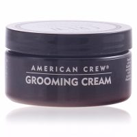Jar  of  American  Crew  Grooming  Cream  by  American  Crew,  a  grooming  cream  indicated  for  creating  a  sleek  look  and  softening  curly  hair.