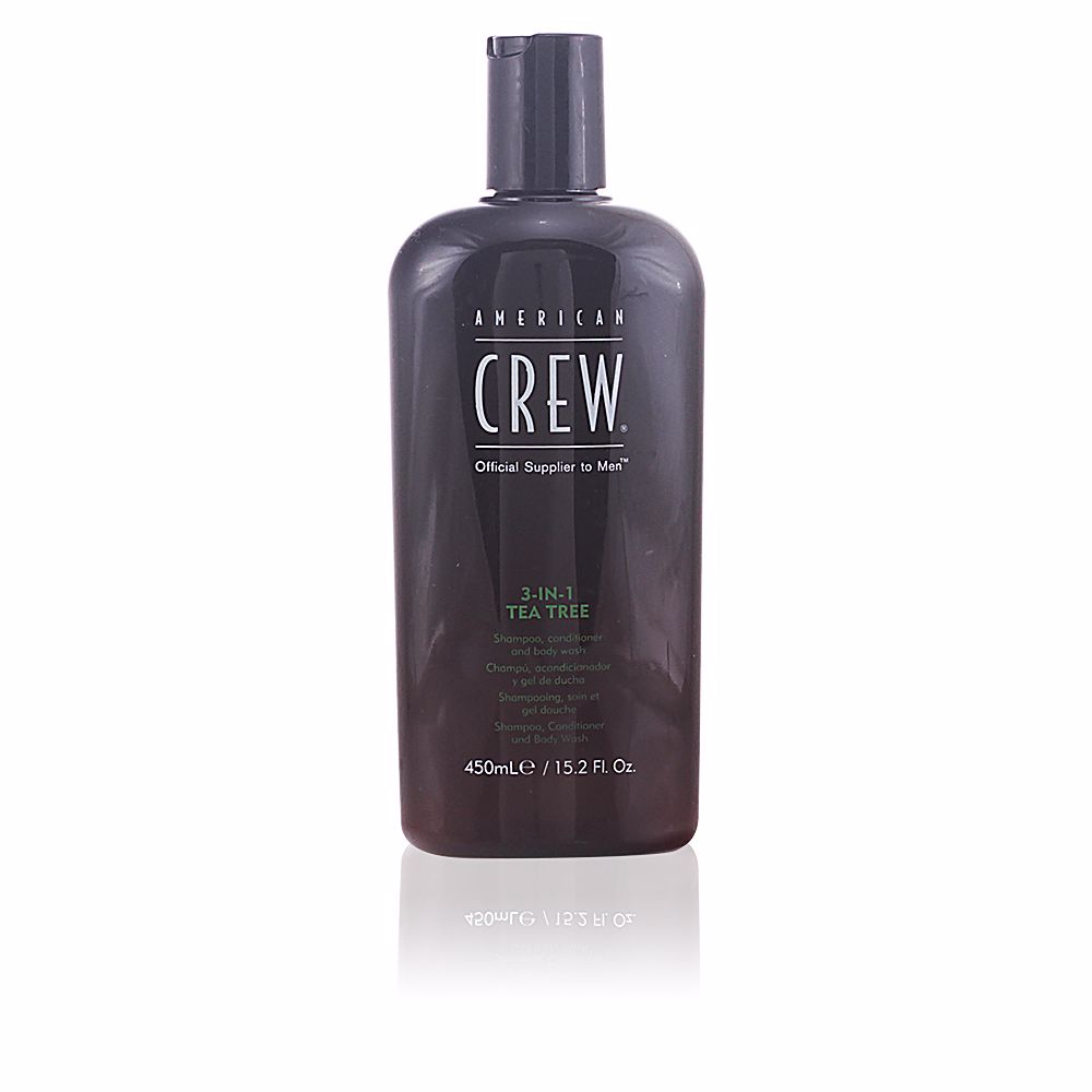 AmericanCrewTeaTree3In1ShampooConditionerAndBodyWash450ml American Crew Tea Tree 3 In 1 Shampoo, Conditioner And Body Wash 450ml - Image 1