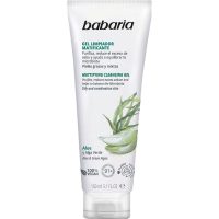 Bottle  of  Babaria  Aloe  Vera  Mattifying  Facial  Cleansing  Gel  by  Babaria,  a  gel  indicated  for  purifying  acne  prone  skin.