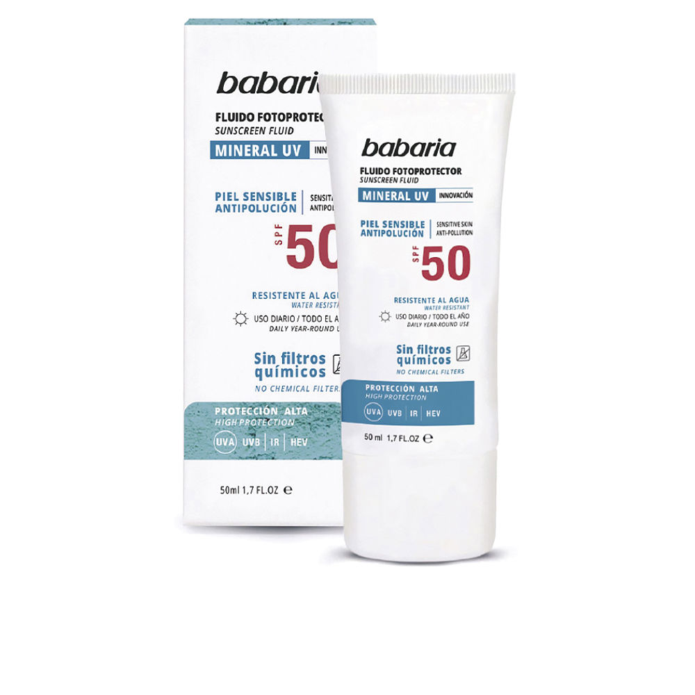 BabariaSunMineralUVFacialFluidSPF5050ml Babaria Sun Mineral UV Facial Fluid SPF50 50ml