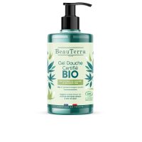 Bottle  of  Beauterra  Bio  Shower  Gel  by  Beauterra,  a  shower  gel  indicated  for  cleansing  and  moisturizing  the  skin.