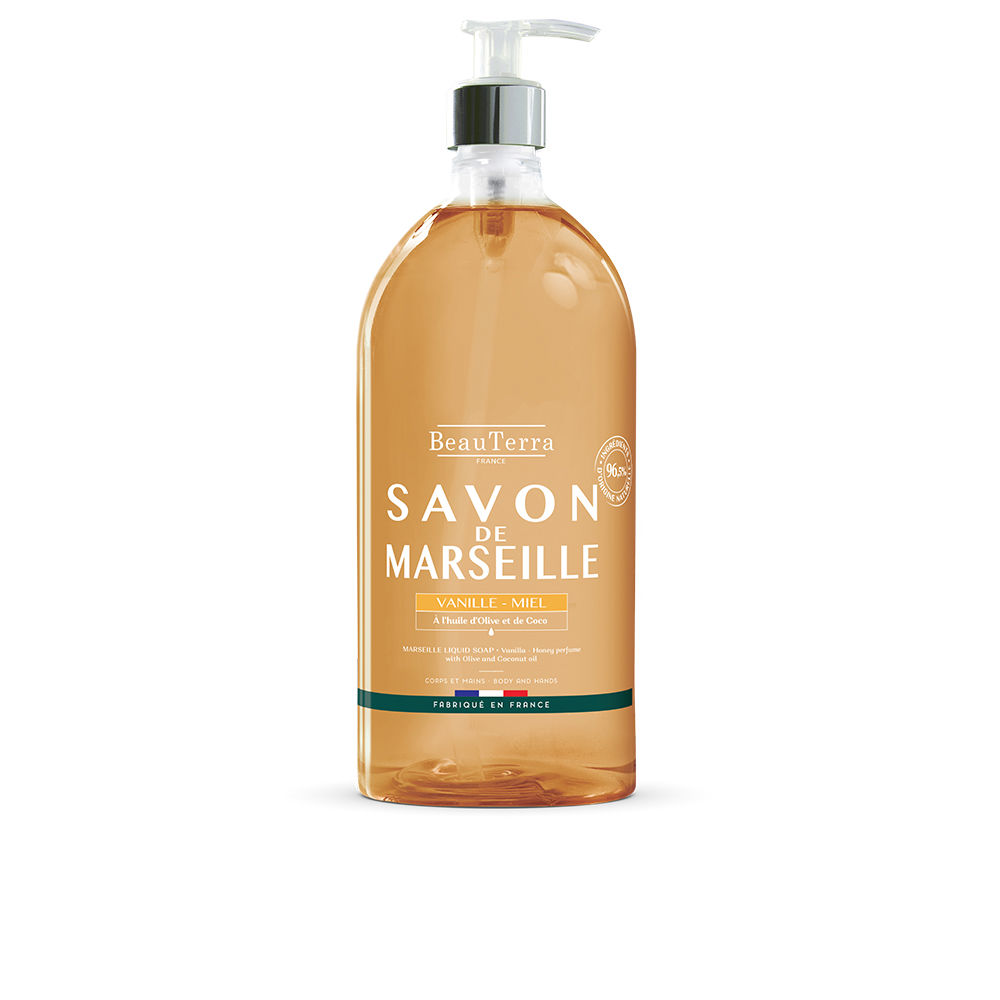 BeauterraMarseilleVanillaAndHoneySoap1000ml Bottle of Beauterra Marseille Vanilla And Honey Soap by Beauterra, a liquid soap indicated for cleansing hands and body.
