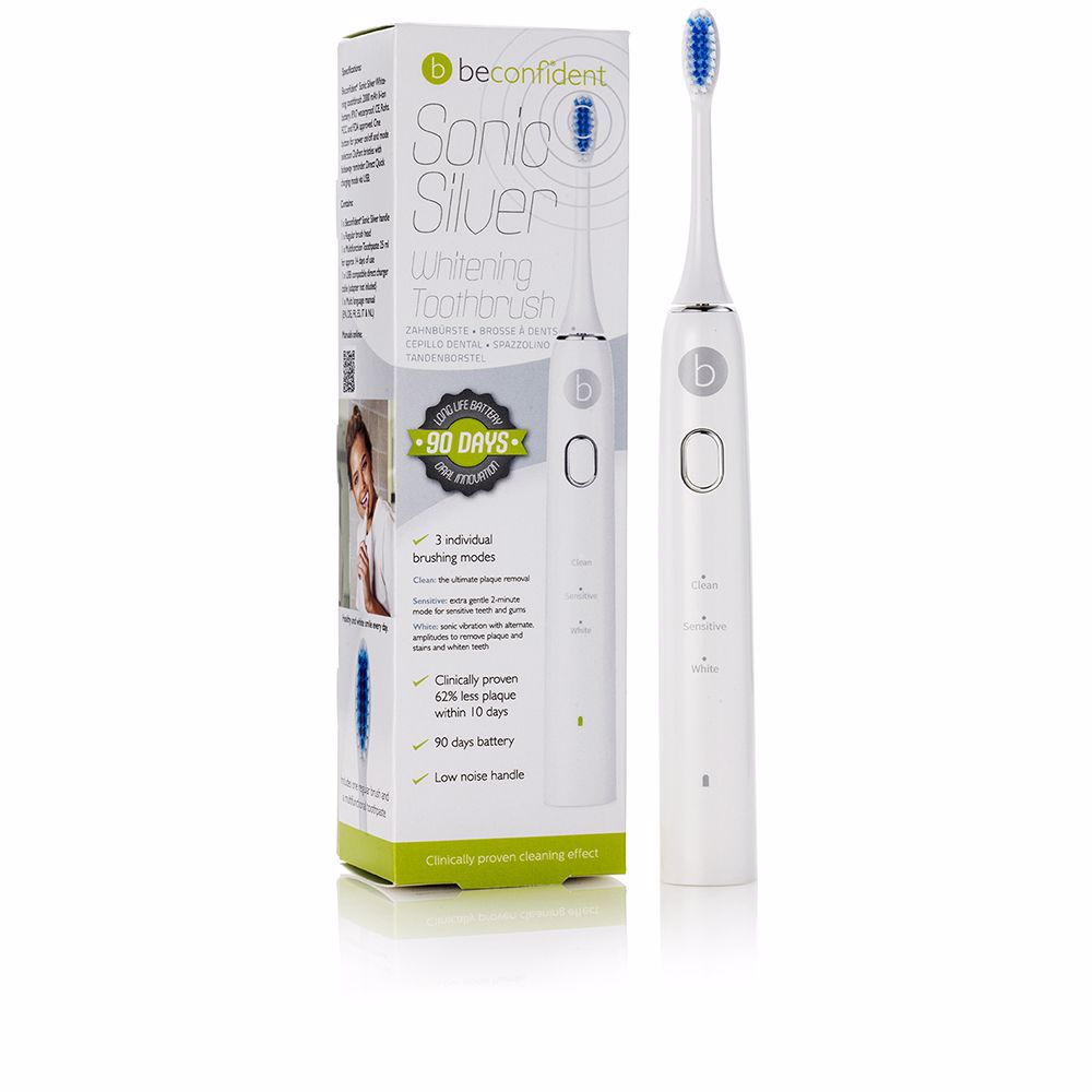 BeconfidentSonicSilverElectricWhiteningToothbrushWhite/Silver Beconfident Sonic Silver Electric Whitening Toothbrush White/Silver