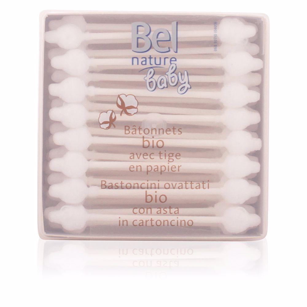 BelNatureEcocertSafetyCottonSwabs100%Cottonx60 Box of Bel Nature Ecocert Safety Cotton Swabs by Bel Nature, cotton swabs indicated for cleaning delicate baby skin.