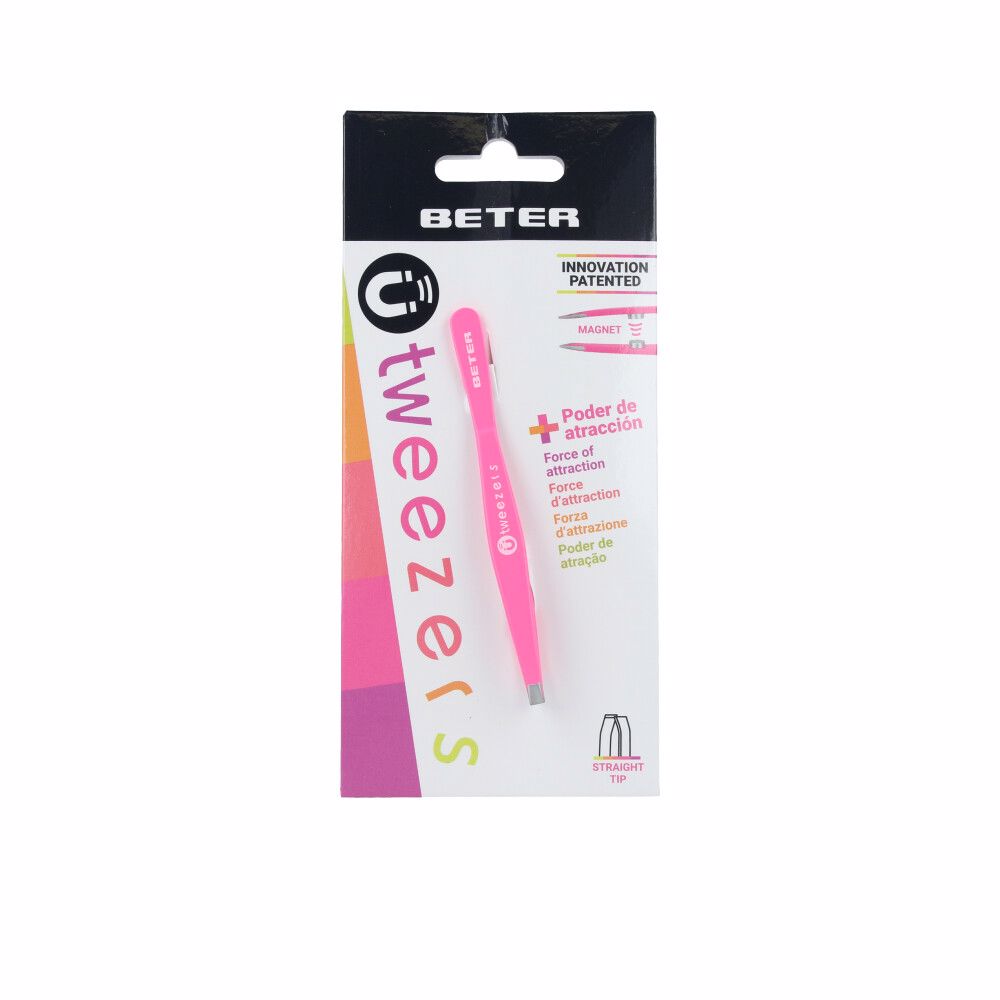 BeterStraightTipMagneticTweezersColorFucsia Beter マグネットピンセット ストレートタイプ フクシアカラー - 画像 (1)