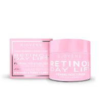 Jar  of  Biovène  Retinol  Day  Lift  Firming  Moisturizer  by  Biovène,  a  cream  for  hydrating  and  minimizing  enlarged  pores.