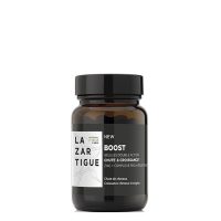 Box  of  Lazartigue  Boost  Capsules  by  Lazartigue,  a  food  supplement  indicated  for  slowing  hair  loss  and  stimulating  hair  growth.