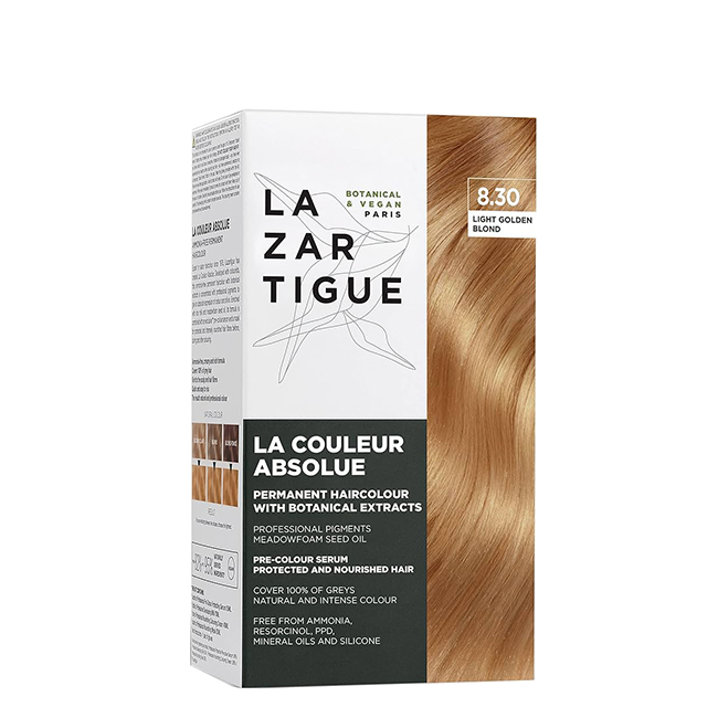 LazartigueLaCouleurAbsoluePermanentHaircolor830LightGoldenBlonde Lazartigue La Couleur Absolue Coloração Permanente 8.30 Loiro Claro Dourado - Image 1