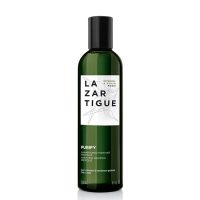 Bottle  of  Lazartigue  Purify  Shampoo  by  Lazartigue,  a  shampoo  indicated  for  cleansing  and  eliminating  excess  oil  from  the  scalp.