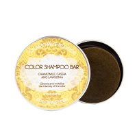 Product  container  of  Biocosme  Bio  Chamomile  Blonde  Color  Shampoo  Bar  by  Biocosme,  a  solid  shampoo  indicated  for  blonde  hair.