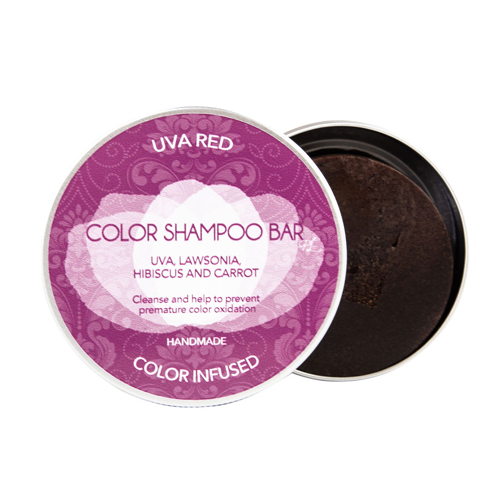 BiocosmeBioSolidGrapeRedShampooBar130g Product container of Biocosme Bio Solid Grape Red Shampoo Bar by Biocosme, a solid shampoo indicated for dyed hair protection.