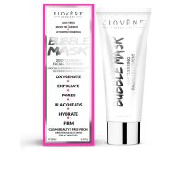Product  container  of  Biovène  Bubble  Mask  Deep  Clearing  Facial  Treatment  by  Biovène,  a  face  mask  indicated  for  unclogging  pores.