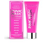 Product  container  of  Biovène  Pink  Mask  Glowing  Complexion  Peel-Off  Treatment  by  Biovène,  a  peel-off  mask  indicated  for  glowing  skin.