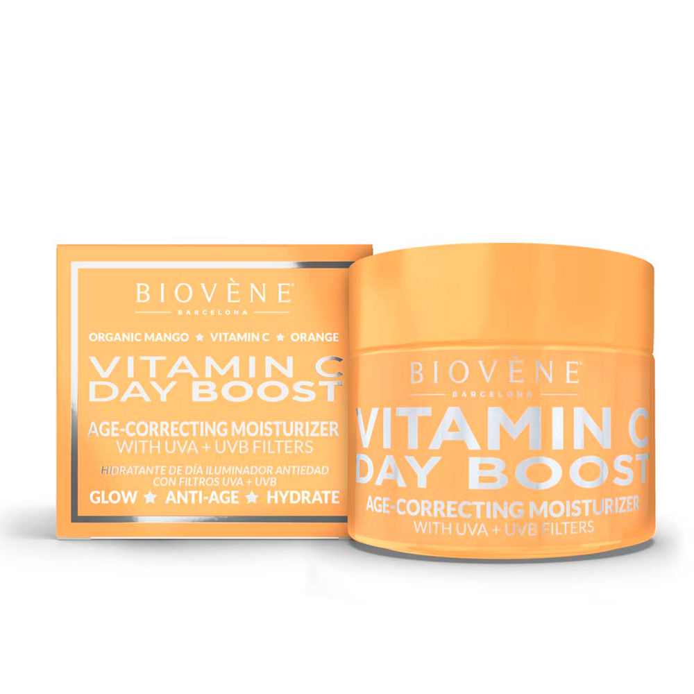 BiovèneVitaminCDayBoostAge-CorrectingMoisturizer50ml Jar of Biovène Vitamin C Day Boost Age-Correcting Moisturizer by Biovène, a face cream indicated for brightening and hydrating skin.