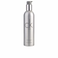 Bottle  of  Calvin  Klein  Ck  One  Skin  Moisturizer  by  Calvin  Klein,  a  hydrating  lotion  indicated  for  nourishing  all  skin  types.
