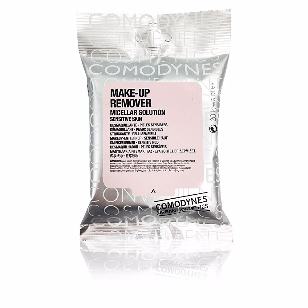 ComodynesMake-UpRemoverMicellarSolutionSensitiveSkinTowelettesx20 Box of Comodynes Make-Up Remover Micellar Solution Sensitive Skin Towelettes by Comodynes, wipes indicated for makeup removal.