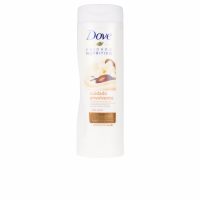 Bottle  of  Dove  Shea  &  Vanilla  Nourishing  Body  Lotion  by  Dove,  a  body  lotion  indicated  for  moisturizing  and  softening  the  skin.