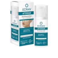 Bottle  of  Ecran  Aftersun  Anti-Spots  Repair  Serum  by  Ecran,  a  serum  indicated  for  depigmenting  and  evening  out  the  skin  tone.