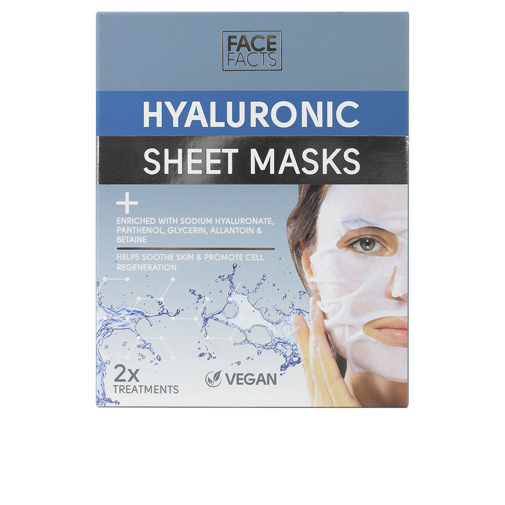 FaceFactsHyaluronicSheetMasks2x20ml Face Facts Hyaluronic Sheet Masks 2x20ml