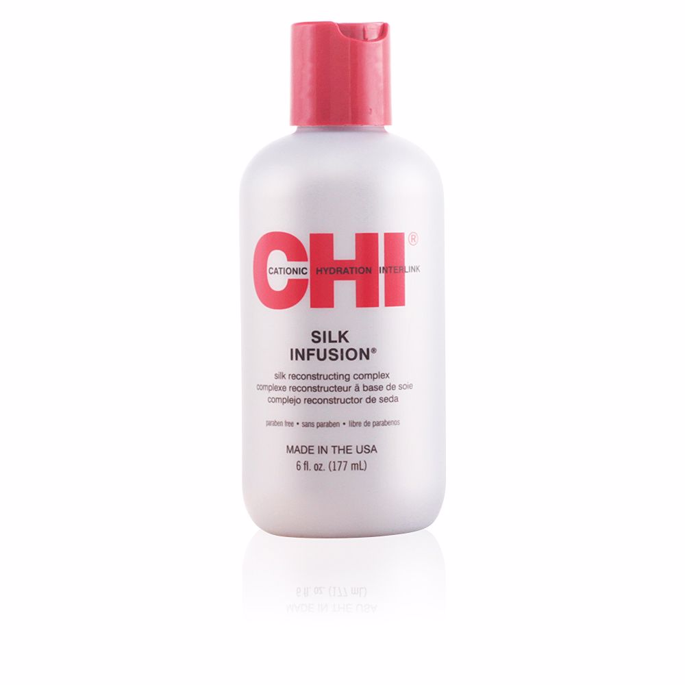 FaroukChiSilkInfusion177ml Bottle of Farouk Chi Silk Infusion by Farouk, a leave-in treatment indicated for moisture, shine and thermal protection.