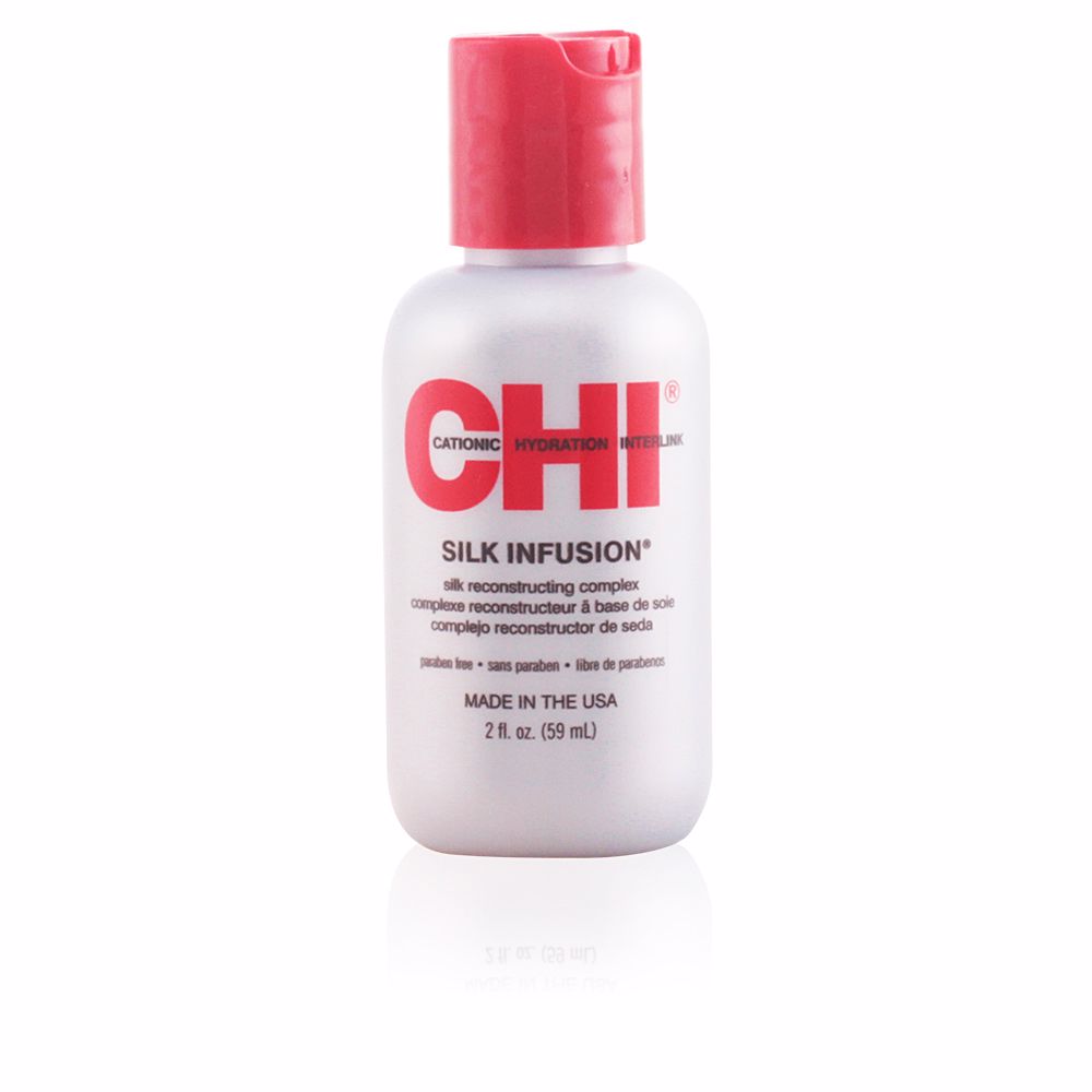FaroukChiSilkInfusion59ml Bottle of Farouk Chi Silk Infusion by Farouk, a leave-in treatment indicated for moisture, shine and thermal protection.