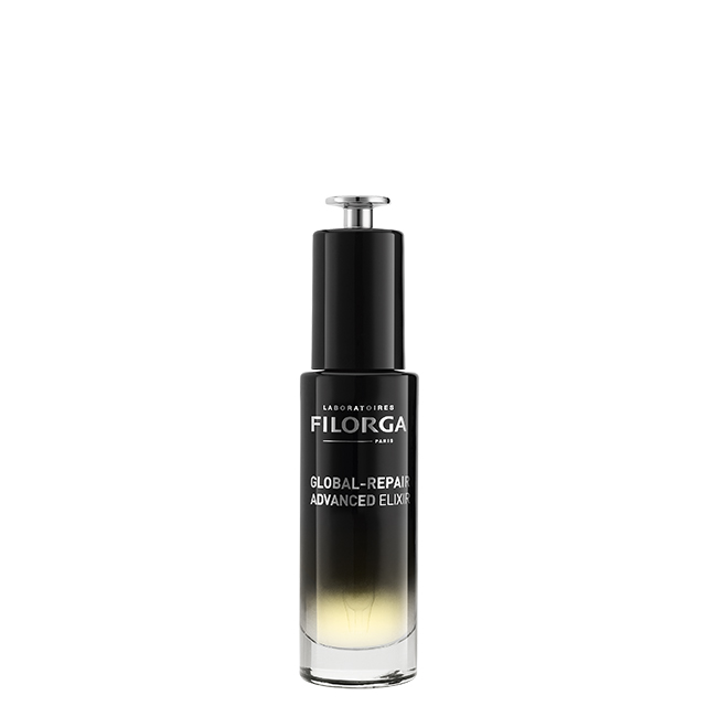 FilorgaGlobalRepairAdvancedElixir30ml Bottle of Filorga Global Repair Advanced Elixir by Filorga, a serum in oil indicated for correcting 10 signs of global skin ageing.