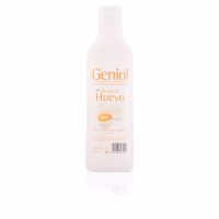 Bottle  of  Geniol  Eggs  Shampoo  by  Geniol,  a  moisturizing  shampoo  indicated  for  providing  health  and  shine  to  all  hair  types.
