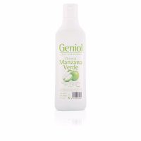 Bottle  of  Geniol  Green  Apple  Shampoo  by  Geniol,  a  moisturizing  shampoo  indicated  for  giving  hair  strength,  shine  and  vitality.