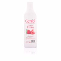 Bottle  of  Geniol  Strawberry  Shampoo  by  Geniol,  a  moisturizing  shampoo  indicated  for  gently  cleansing  and  revitalizing  all  hair  types.