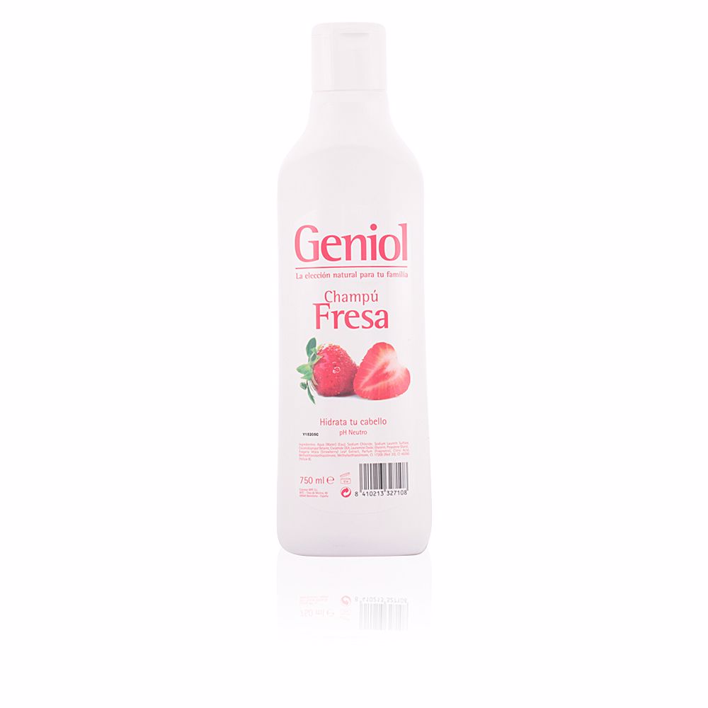 GeniolStrawberryShampoo750ml Bottle of Geniol Strawberry Shampoo by Geniol, a moisturizing shampoo indicated for gently cleansing and revitalizing all hair types.