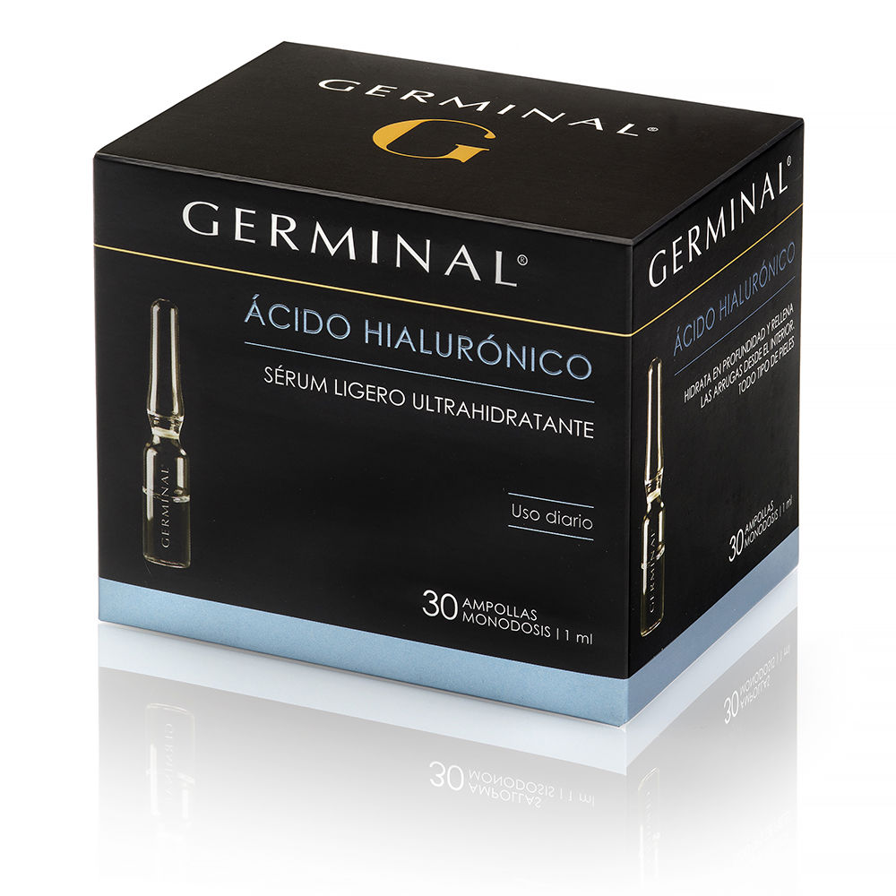 GerminalHyaluronicAcidAmpoules30x1ml Box of Germinal Hyaluronic Acid Ampoules by Germinal, a serum indicated for deeply hydrating and filling wrinkles from the inside.