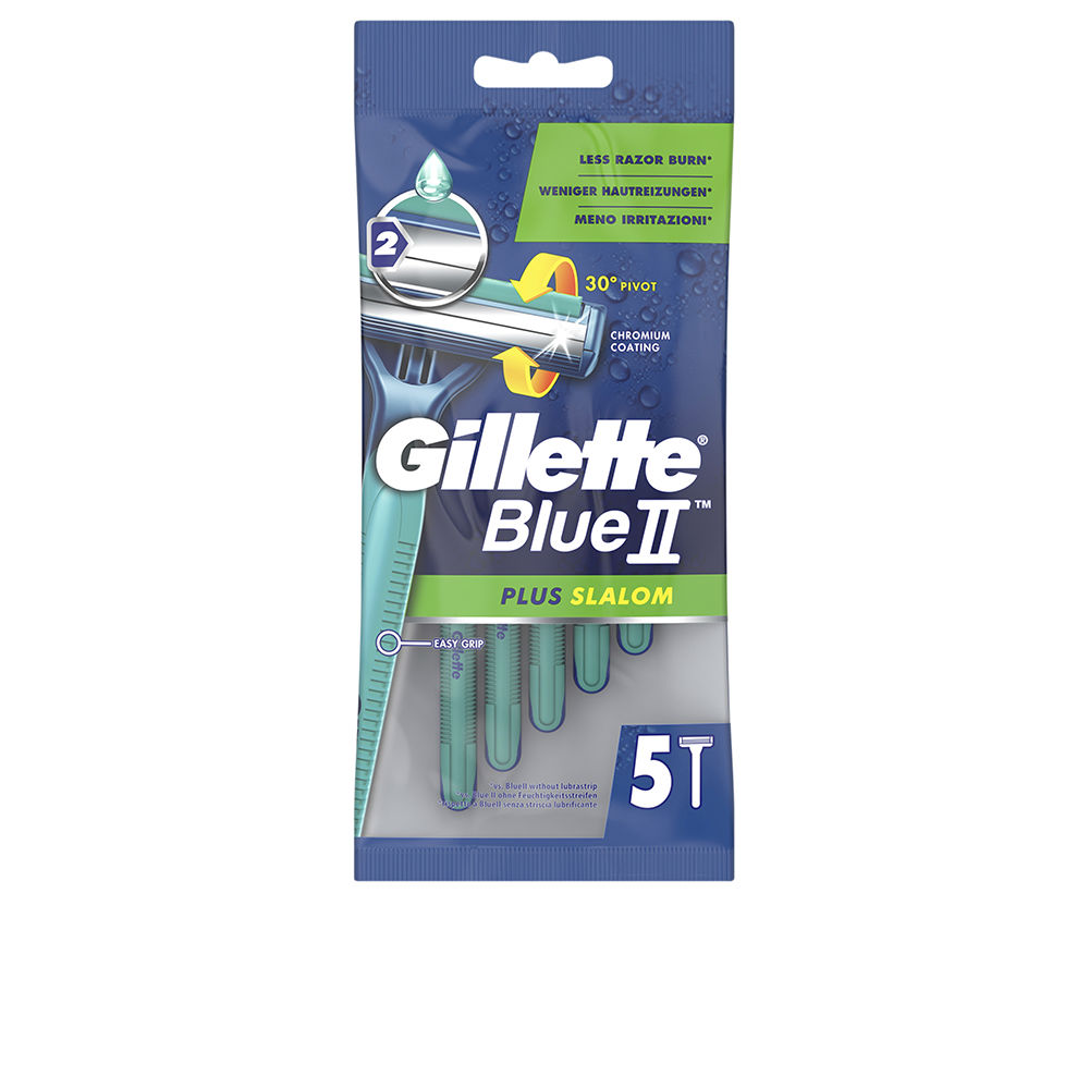 GilletteBlueIIPlusSlalomDisposableRazorsx5 Box of Gillette Blue II Plus Slalom Disposable Razors by Gillette, disposable razors indicated for a comfortable and long lasting shave.