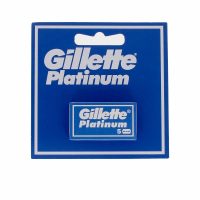 Box  of  Gillette  Platinum  Refills  by  Gillette,  stainless  steel  blades  indicated  for  a  close  and  precise  shave  of  facial  hair.