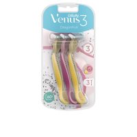 Box  of  Gillette  Venus3  Dragonfruit  Disposable  Razors  by  Gillette,  disposable  razors  indicated  for  a  smooth  shave  on  body  skin.
