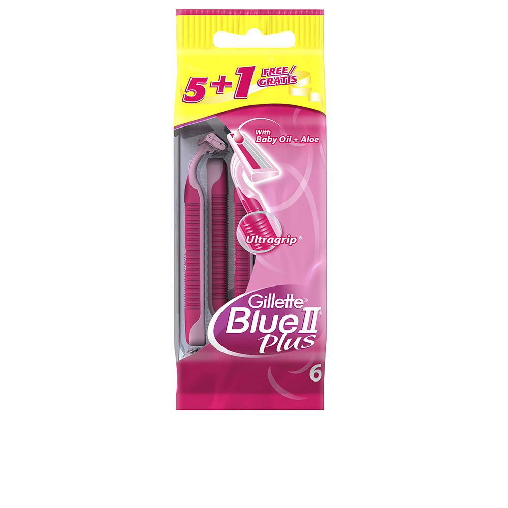 GilletteVenusBlueIIPlusDisposableRazorsx6 Box of Gillette Venus Blue II Plus Disposable Razors by Gillette, disposable razors indicated for shaving body hair.