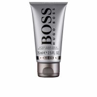 Tube  of  Hugo  Boss  Bottled  After-Shave  Balm  by  Hugo  Boss,  a  balm  indicated  for  soothing  razor  burn  and  hydrating  skin  after  shaving.