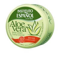 Jar  of  Instituto  Español  Aloe  Vera  Body  Cream,  a  creamy  cream  indicated  for  moisturizing  and  soothing  dry  and  sensitive  skin.