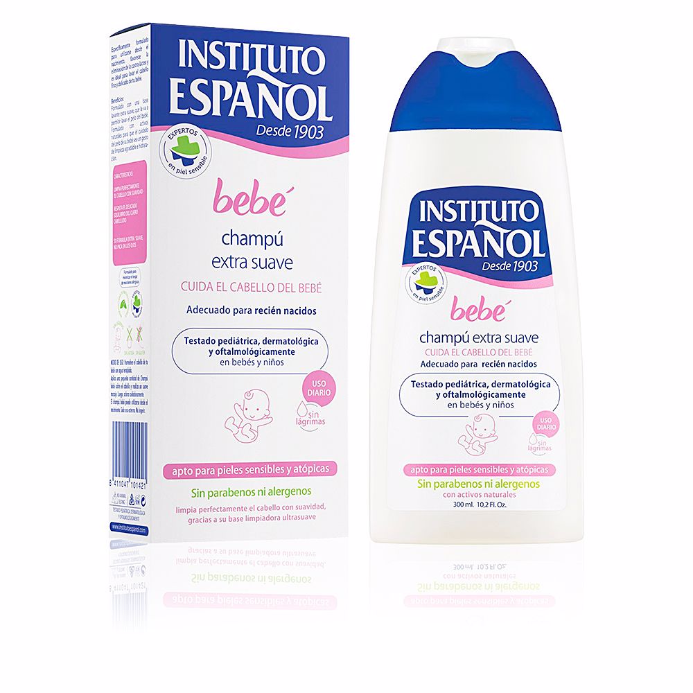 InstitutoEspañolBabyExtraGentleShampoo300ml Bottle of Instituto Español Baby Extra Gentle Shampoo by Instituto Español, a shampoo indicated for cleansing baby cradle cap.