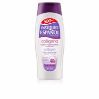 Bottle  of  Instituto  Español  Collagen  Body  Lotion,  a  milky  lotion  indicated  for  moisturizing  and  preventing  body  wrinkles.