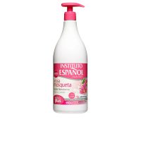 Bottle  of  Instituto  Español  Rosehip  Moisturizing  Body  Lotion,  a  lotion  indicated  for  nourishing  and  increasing  skin  elasticity.