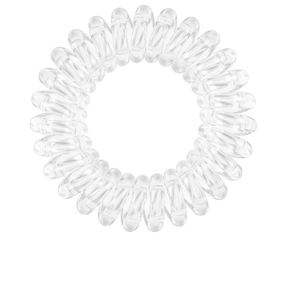 InvisibobblePowerCrystalClearx3 Product container of Invisibobble Power Crystal Clear by Invisibobble, a spiral elastic indicated for securing hair without damage.