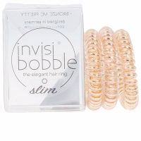 Product  container  of  Invisibobble  Slim  Bronze  Me  Pretty  by  Invisibobble,  a  slim  elastic  indicated  for  securing  hair  without  damage.