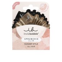 Product  container  of  Invisibobble  Sprunchie  Slim  True  Golden  by  Invisibobble,  a  fabric  elastic  indicated  for  securing  hair  comfortably.