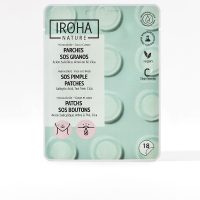 Box  of  Iroha  SOS  Pimple  Patches  by  Iroha,  a  hydrocolloid  patch  indicated  for  reducing  redness  and  healing  acne-prone  skin.