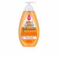 Bottle  of  Johnsons  Baby  Bubble  Bath  Gel  by  Johnsons,  a  bath  gel  indicated  for  gently  washing  sensitive  baby  skin.