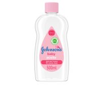Bottle  of  Johnsons  Baby  Classic  Oil  by  Johnsons,  a  body  oil  indicated  for  moisturizing  and  protecting  delicate  skin.