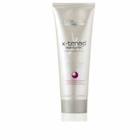 Bottle  of  LOréal  Professionnel  X-Tenso  Smoothing  Cream,  a  straightening  cream  indicated  for  resistant  natural  hair.